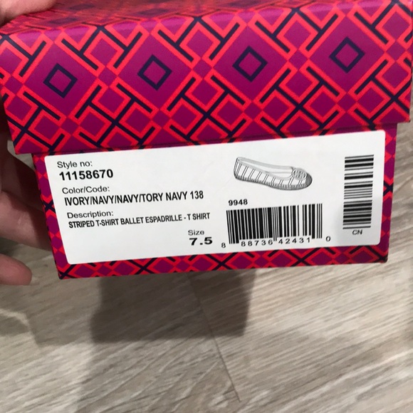 Tory Burch t-shirt ballet espadrille sz 7.5 - Picture 7 of 7